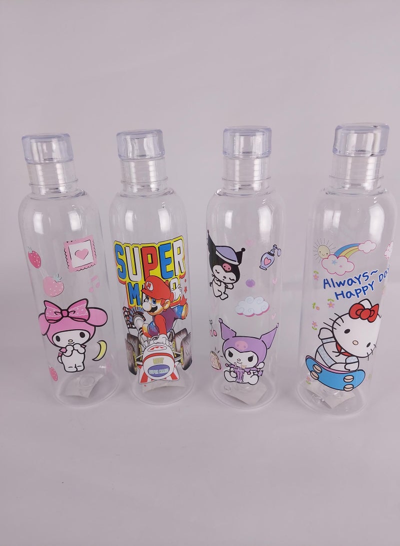 Leak Proof Acrylic Water Bottle with Time Marker, Multicolor and Multi Shapes - Image 2