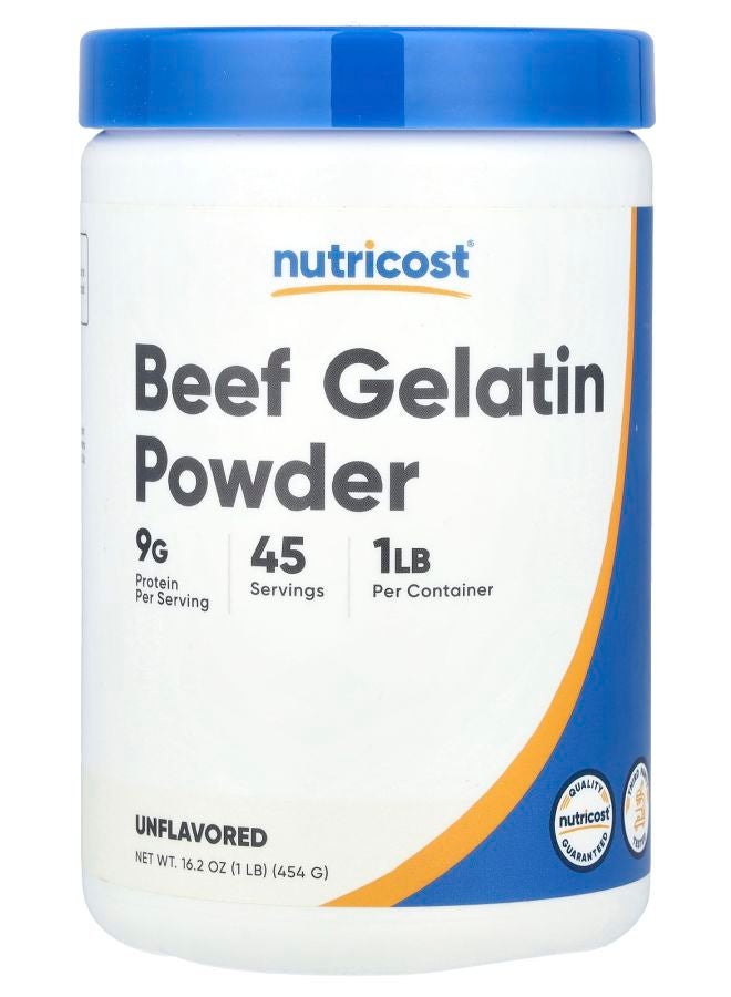 Nutricost Beef Gelatin Powder Unflavored 16.2 oz (454 g) - Image 1
