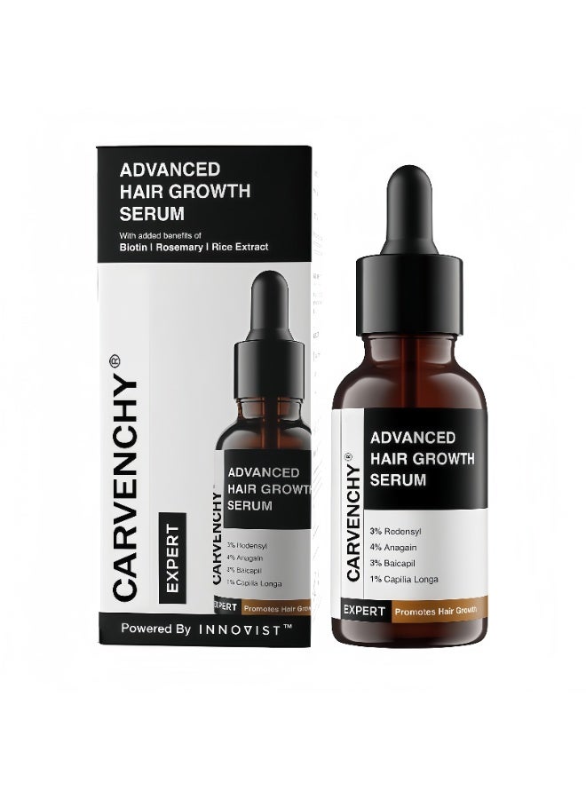 CARVENCHY Advanced Hair Growth Serum | 3% Redensyl + 4% Anagain + 3% Baicapil + 1% Capilia Longa, Rosemary, Biotin & Rice Extract | Hair growth & Hair fall control serum for Women & Men | 30mL - Image 1