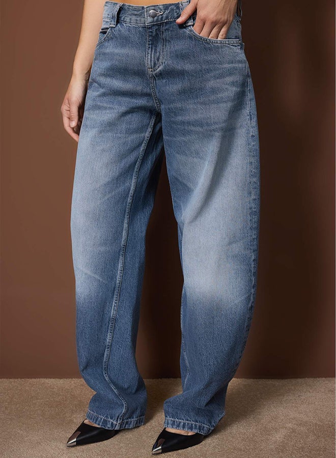 trendyol Blue Low Waist Baggy Jeans - Image 3