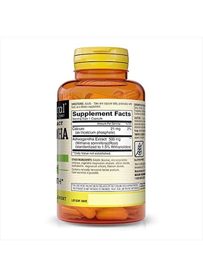 Mason Natural Ashwagandha 500 mg - Healthy Stress Response and Mood Support, Herbal Supplement, 60 Capsules  - Image 2