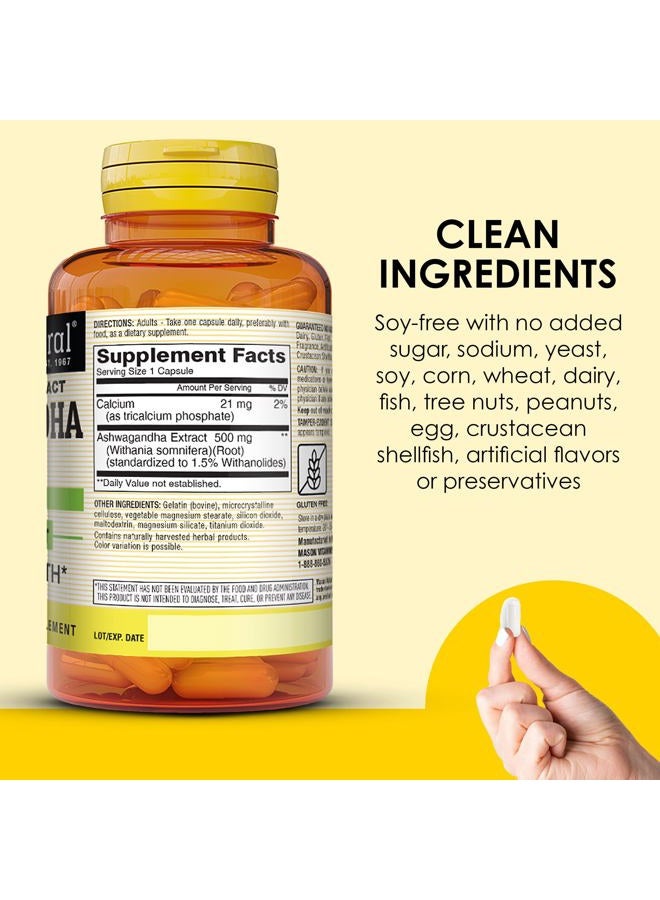 MASON Natural Ashwagandha, Standardized Extract, 500 Mg, 60 Capsules - Image 5