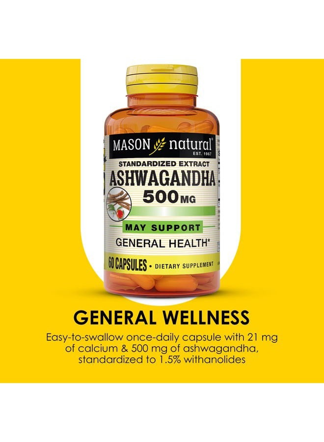 MASON Natural Ashwagandha, Standardized Extract, 500 Mg, 60 Capsules - Image 4
