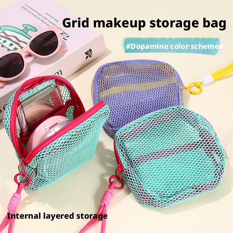 Lightweight Mesh Travel Cosmetic Bag - Large Capacity Organizer - Image 4