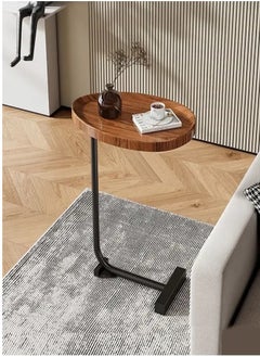 Snooe Coffee Table,Sofa Side Table,Double Layer C Shaped Square side table on wheels,coffee table for living room sofa,Suitable for study, living room, bedroom  - Image 1