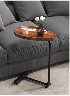 Snooe Coffee Table,Sofa Side Table,Double Layer C Shaped Square side table on wheels,coffee table for living room sofa,Suitable for study, living room, bedroom  - Image 3