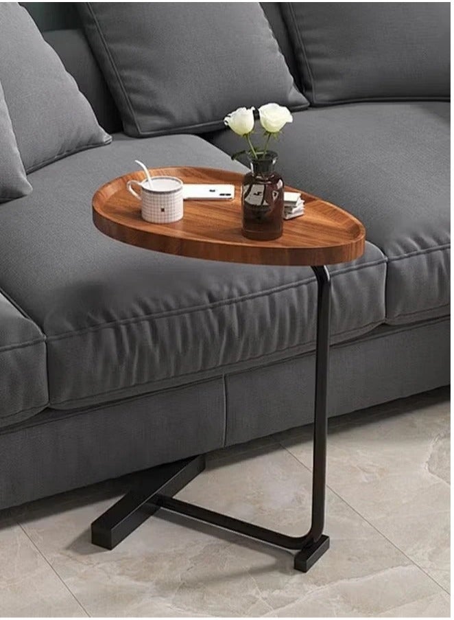 Snooe Coffee Table,Sofa Side Table,Double Layer C Shaped Square side table on wheels,coffee table for living room sofa,Suitable for study, living room, bedroom - Image 3