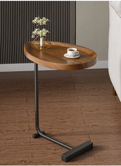 Snooe Coffee Table,Sofa Side Table,Double Layer C Shaped Square side table on wheels,coffee table for living room sofa,Suitable for study, living room, bedroom  - Image 2
