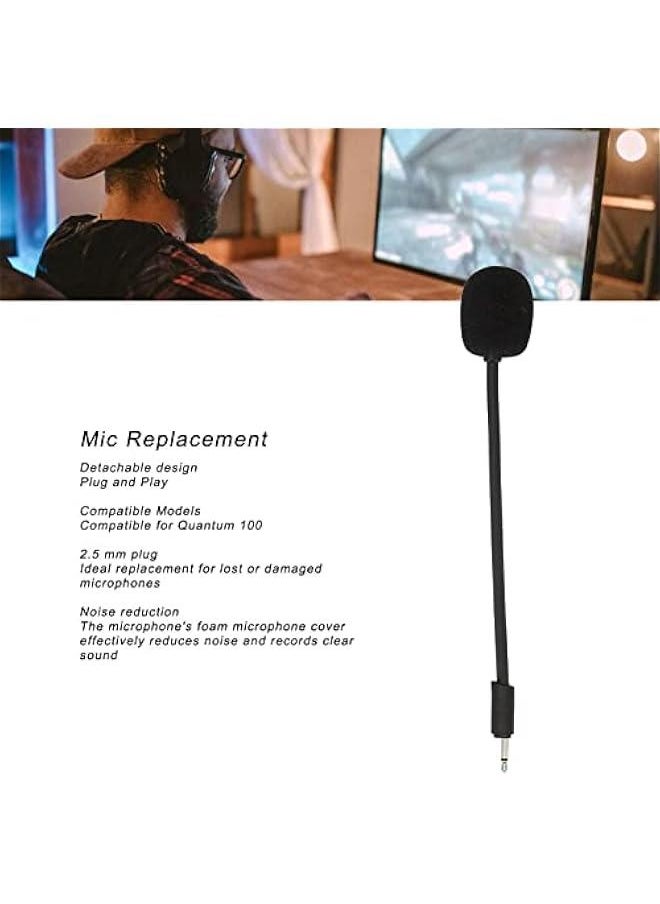 Generic - Game Mic Replacement for JBL 100, Noise Cancelling Sponge Adjustable Microphone Arm, 2.5mm Detachable Game Boom Microphone for Gaming Headsets - Image 1