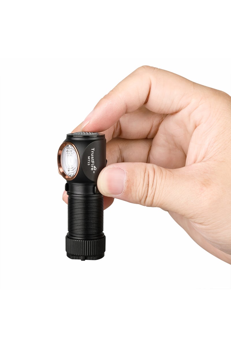 erorex black Trustfire MT15 LED Headlamps 1000LM USB C Rechargeable Mini 16340 EDC Angle Head Flashlights M - Image 5