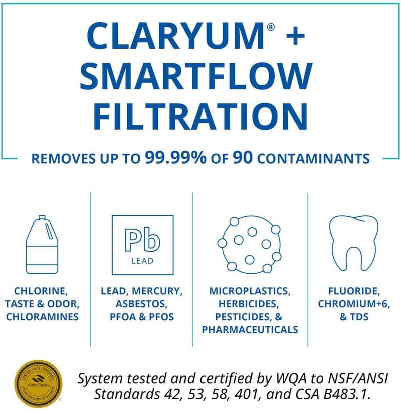 Aquasana Aquasana SmartFlow Reverse Osmosis Water Filter System  HighEfficiency Under Sink RO Removes up to 9999 of 90 Contaminants Including Fluoride Arsenic Chlorine and Lead  Matte Black Faucet  - Image 2