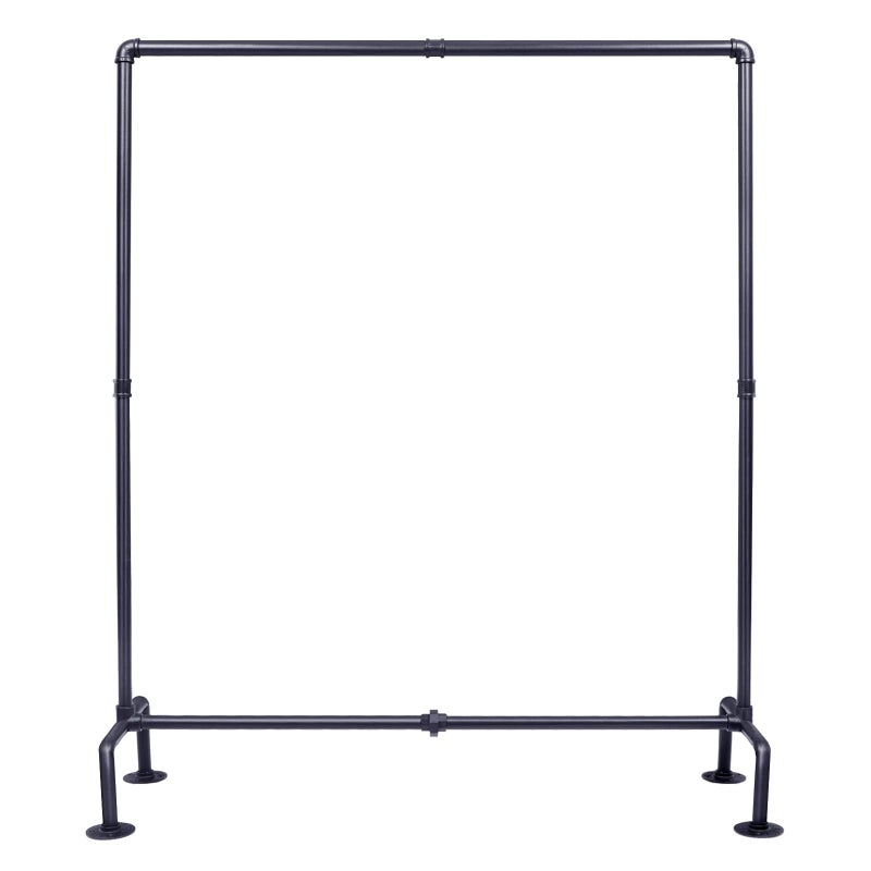 OROPY Industrial Pipe Clothing Rack Free Standing, Heavy Duty Detachable Clothes Rack with 4 Stable Feet for Garment Storage Display, Black - Image 1