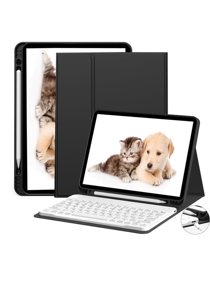 Best Choice Products Keyboard Case for iPad Air 11-inch (M2) 2024/iPad Air 5th Gen 2022/ 4th Gen 2020 10.9 Inch, Detachable Wireless Bluetooth Keyboard, Slim Keyboard Cover with Pencil Holder - Black  - Image 1