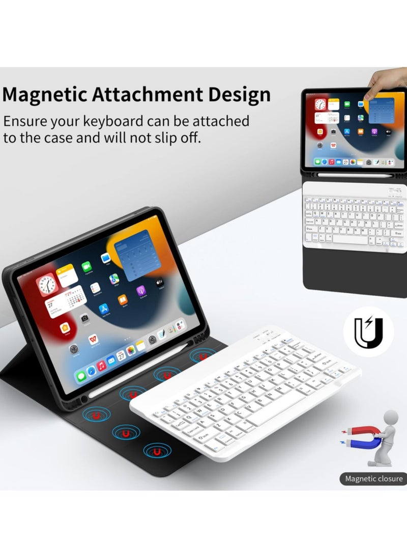 Best Choice Products Keyboard Case for iPad Air 11-inch (M2) 2024/iPad Air 5th Gen 2022/ 4th Gen 2020 10.9 Inch, Detachable Wireless Bluetooth Keyboard, Slim Keyboard Cover with Pencil Holder - Black  - Image 2