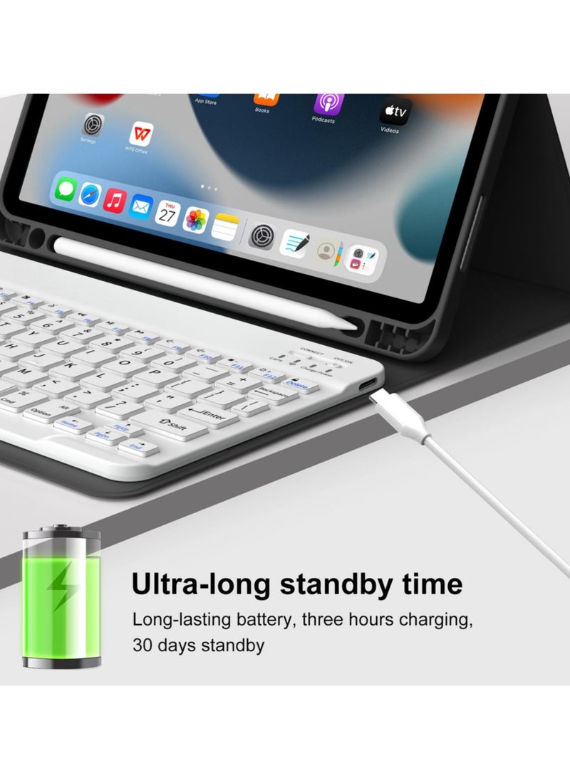 Best Choice Products Keyboard Case for iPad Air 11-inch (M2) 2024/iPad Air 5th Gen 2022/ 4th Gen 2020 10.9 Inch, Detachable Wireless Bluetooth Keyboard, Slim Keyboard Cover with Pencil Holder - Black  - Image 4