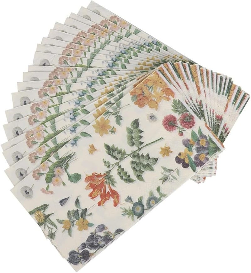 100 Pcs Floral Printed Paper Napkins 12.9x15.7 Inches Disposable for Wedding Dinner Party - Image 5