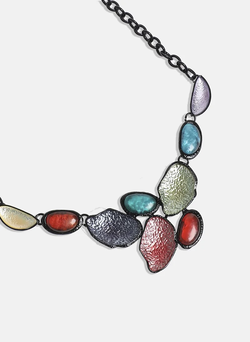 سوهي قلادة من الحجر المنبعج متعدد الألوان