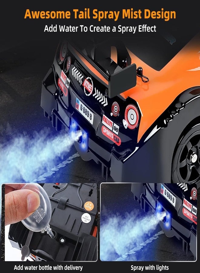 EXOMOON سيارة EXOMOON RC Drift Car 2.4GHz بمقياس 1:16 رباعية الدفع بسرعة 18 كم/ساعة، سيارة تحكم عن بعد عالية السرعة مزودة بأضواء LED وبطارية واحدة وإطارات مطاطية، لعبة سباق رياضية للكبار والأولاد والبنات والأطفال (أسود). - Image 4