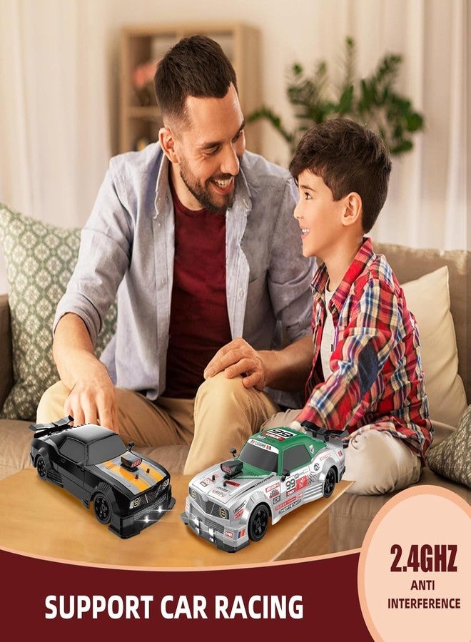 EXOMOON سيارة EXOMOON RC Drift Car 2.4GHz بمقياس 1:16 رباعية الدفع بسرعة 18 كم/ساعة، سيارة تحكم عن بعد عالية السرعة مزودة بأضواء LED وبطارية واحدة وإطارات مطاطية، لعبة سباق رياضية للكبار والأولاد والبنات والأطفال (أسود). - Image 2