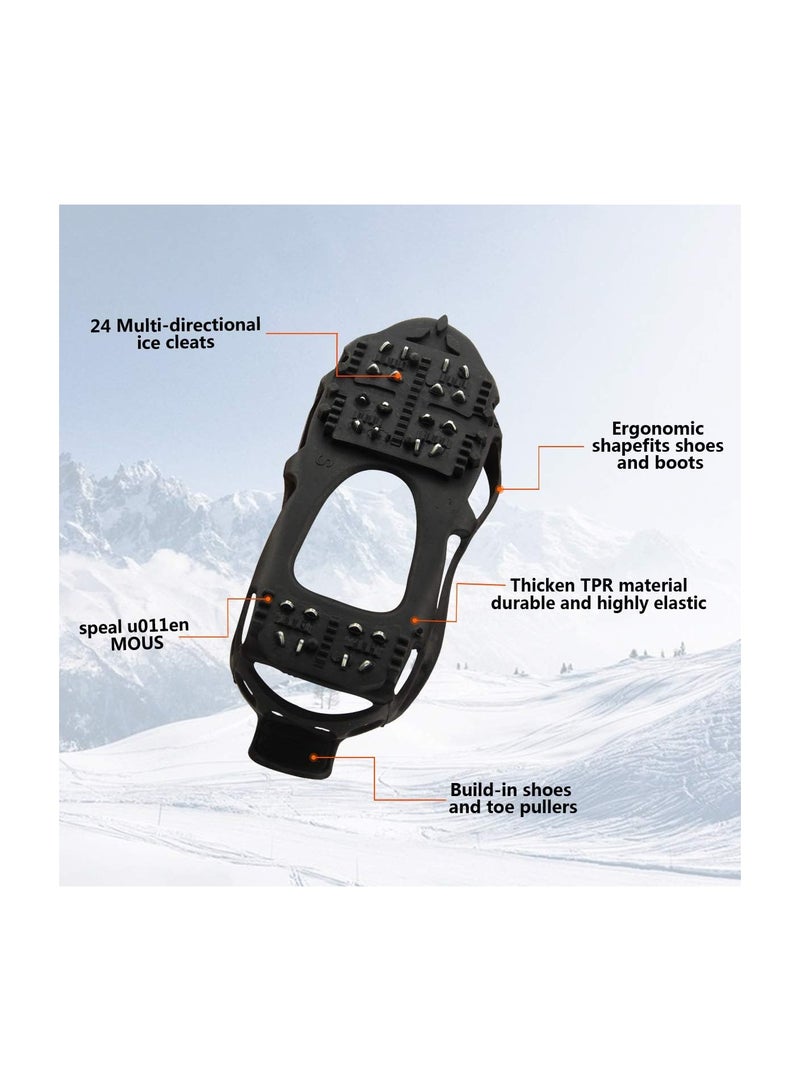 Zikra Ice Cleats, Traction Cleats for Boots Shoes, Anti Slip Spike Shoes ice Cleats Snow Traction Cleats crampons for Shoes and Boots, for Men Women Kids Outdoor Recreation and Outdoor Work(L) - Image 3