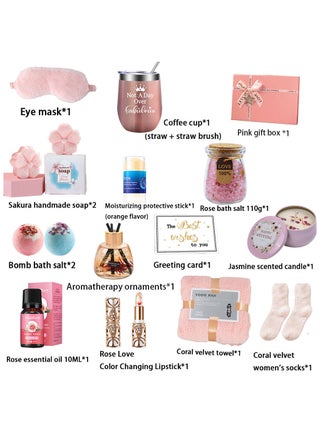 Gifts Basket for Women - Valentine's Day,Birthday Gift Box Set Contains 17 Items Inspirational Gift,Relaxing Spa Care Package for Women Friendship,Friend Gifts for Women - view 2