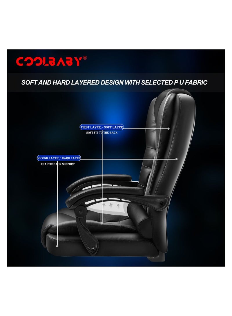 Cool Baby COOLBABY E-sports Chair,Computer chair,Massage,Lift,Rotary,Home Office,Ergonomics Design,Black  - Image 2