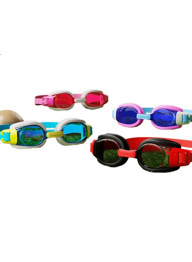 Swans Children'S Swimming Goggles And Swim Cap, Imported High-Definition Waterproof Anti-Fog Swimming Set For Boys And Girls, Sw29 Blue-Pink Dolphin - Image 3