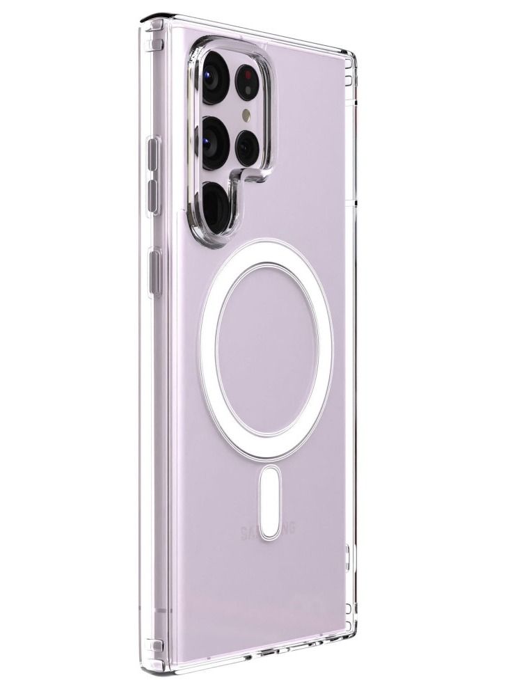 ماجنيتك جراب حماية ماج سيف للشحن اللاسلكي لهاتف سامسونج S23 ألترا شفاف - Image 3