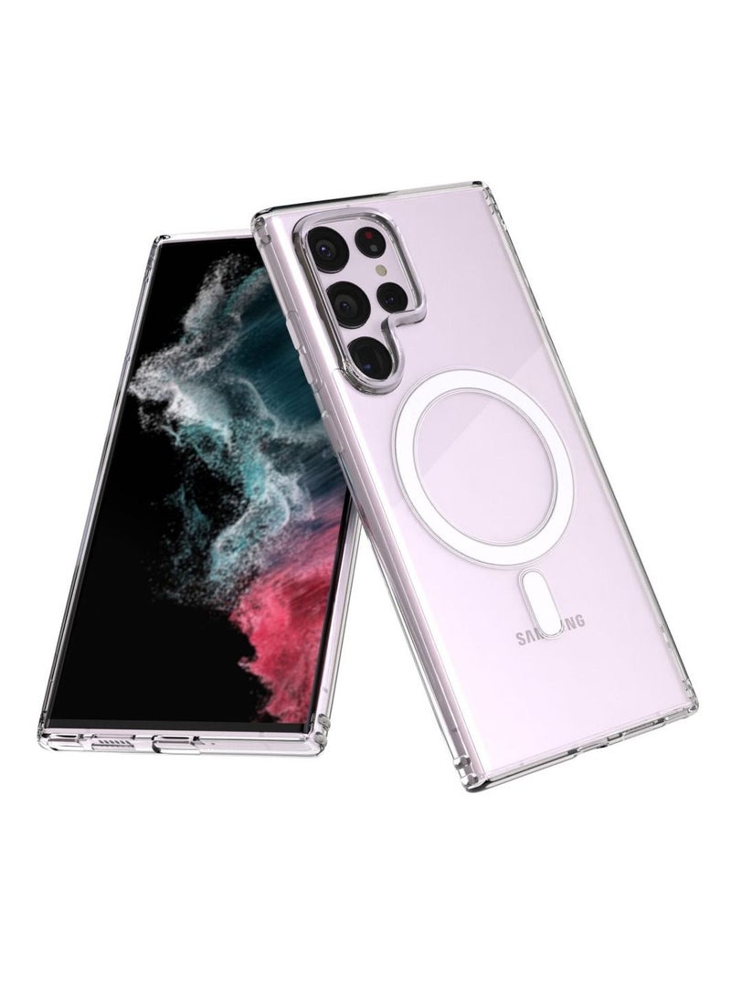 ماجنيتك جراب حماية ماج سيف للشحن اللاسلكي لهاتف سامسونج S23 ألترا شفاف - Image 1