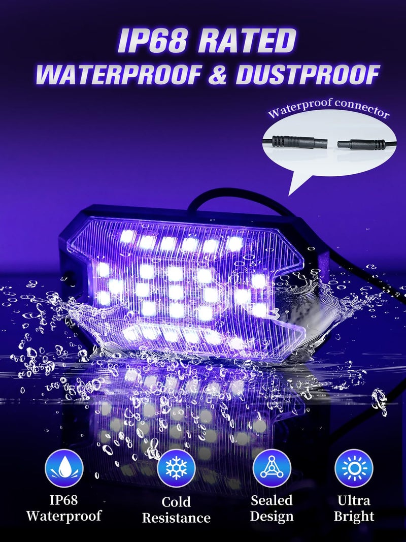 VI9000 12Pods 5 Sides Full Angle RGB LED Rock Lights Kits High Brightness 27 Beads RGBW 5050 IP68 Waterproof Underglow Multicolor Exterior Wheel Rock Lights for 12V Trucks Jeep Offroad Pickup UTV ATV RZR SUV - Image 5