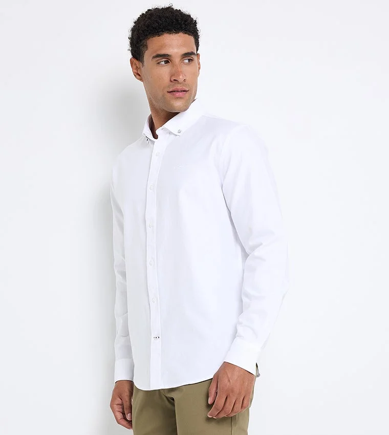 بين شيرمان Ben Sherman Men's Long Sleeve Solid Shirts