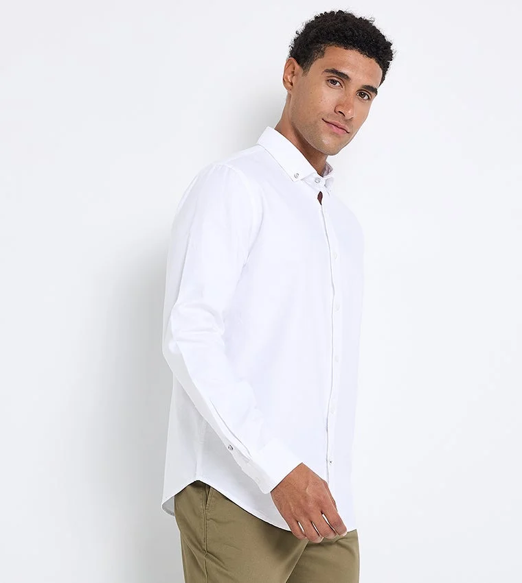 بين شيرمان Ben Sherman Men's Long Sleeve Solid Shirts