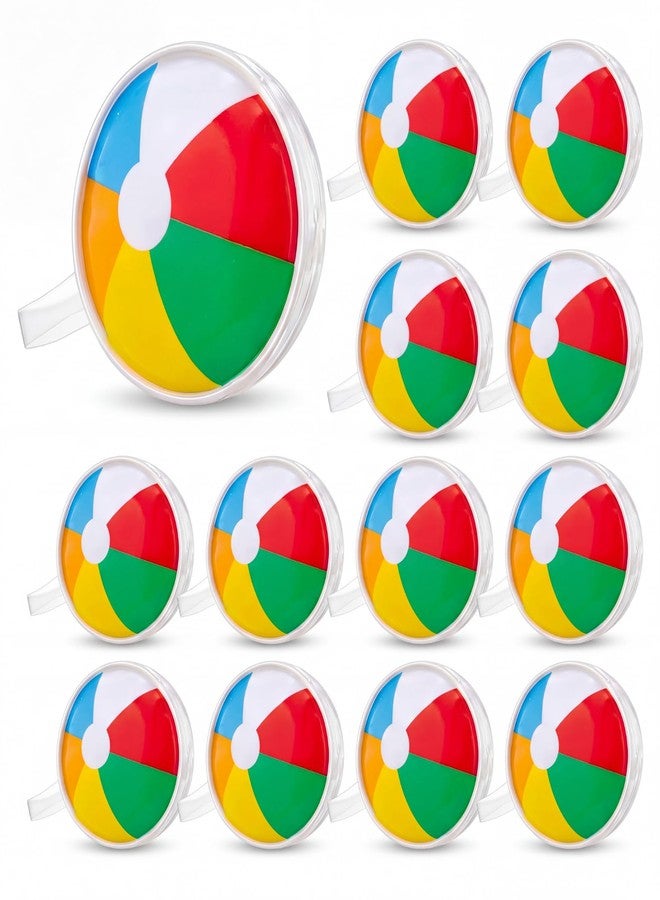 Shinylin 12 Pcs Beach Ball Party Favors Bags Pool Party Gift Bags Beach Ball Makeup Bag with Handle Summer Pool Themed PVC Clear Goodie Treat Bag for Vacation Hawaiian Tropical Luau Theme Decoration - Image 1