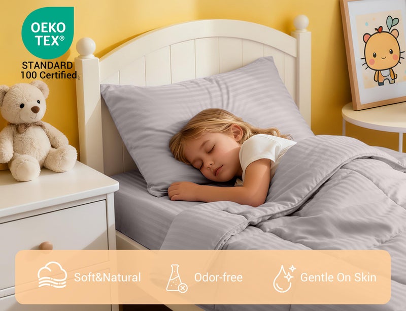 ZPECC Toddler Bedding Set - 4 Piece Hypoallergenic Baby Crib Bedding Set for Boys and Girls, Includes Toddler Comforter, Flat Sheet, Fitted Sheet and Pillowcase, Ashes of Roses - Image 4