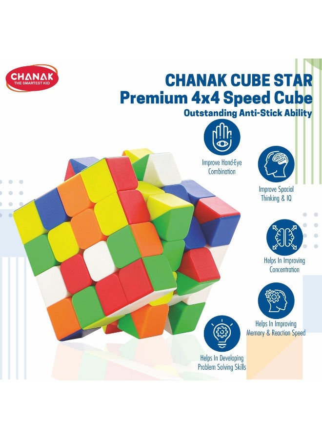 Chanak مكعب 4×4 للأطفال، لغز مكعب السرعة للأطفال والكبار، مكعب سرعة بدون ملصقات للأطفال (مكعب 4×4) - Image 3