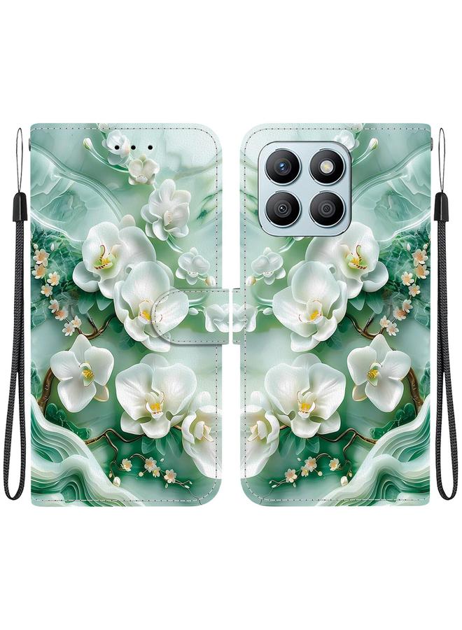 اس-توب جراب هاتف جلدي برسومات ملونة وملمس كريستالي لهاتف Honor X8b - Image 1