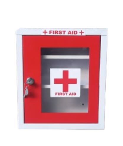 Patel Enterprise First Aid Kit BoxEmergency Medical BoxFirst Aid BoxWall MountMulti Compartment 325 x 285 x 8 cm Red Ivory - Image 1