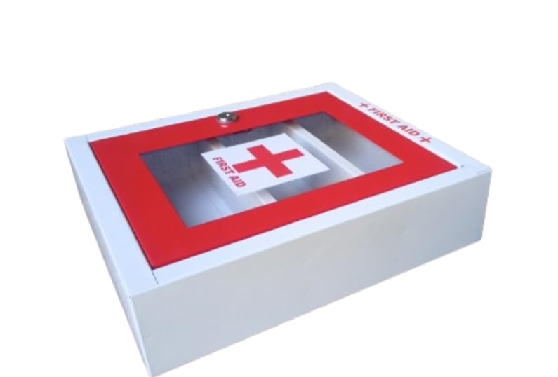 Patel Enterprise First Aid Kit BoxEmergency Medical BoxFirst Aid BoxWall MountMulti Compartment 325 x 285 x 8 cm Red Ivory - Image 4