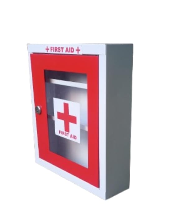 Patel Enterprise First Aid Kit BoxEmergency Medical BoxFirst Aid BoxWall MountMulti Compartment 325 x 285 x 8 cm Red Ivory - Image 3