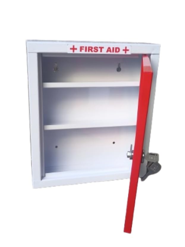 Patel Enterprise First Aid Kit BoxEmergency Medical BoxFirst Aid BoxWall MountMulti Compartment 325 x 285 x 8 cm Red Ivory - Image 2