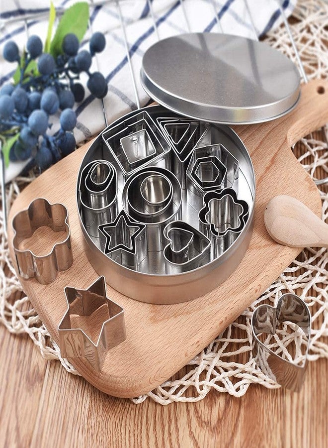 Newk 24PCS Stainless Steel Cookie Cutters for Baking, Heart, Star, Flower, Geometric Shaped Assorted Sizes - Mini Biscuit Cutters - Image 4