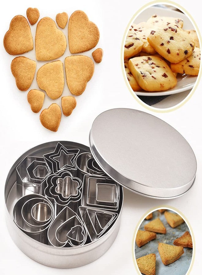 Newk 24PCS Stainless Steel Cookie Cutters for Baking, Heart, Star, Flower, Geometric Shaped Assorted Sizes - Mini Biscuit Cutters - Image 3