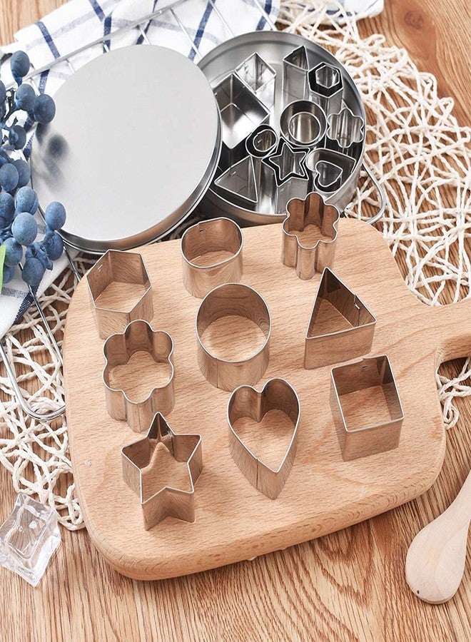 Newk 24PCS Stainless Steel Cookie Cutters for Baking, Heart, Star, Flower, Geometric Shaped Assorted Sizes - Mini Biscuit Cutters - Image 5