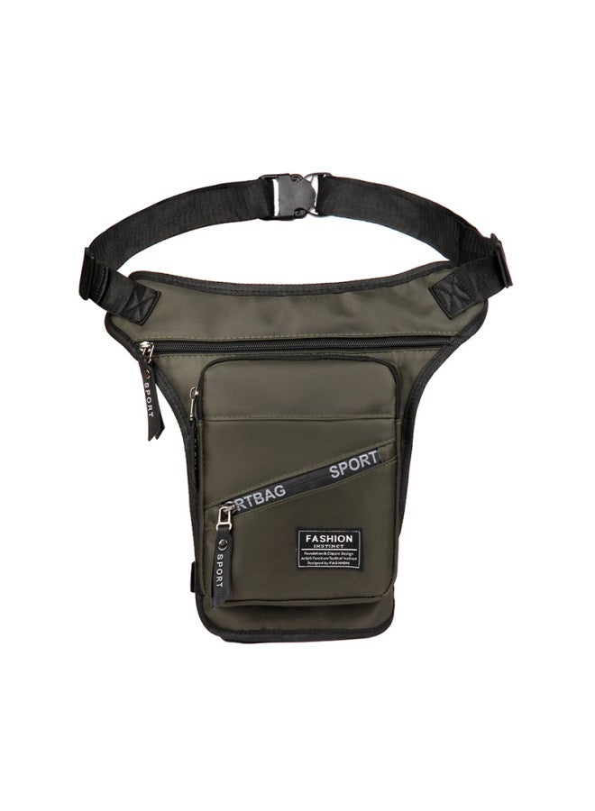 Generic Special For Outdoor Riding Leg Bag Multi-functional Sports Men's Chest Bag Portable Waist Bag Fashion Messenger Bag-Color:Dark Green-Size:Free Size - Image 1