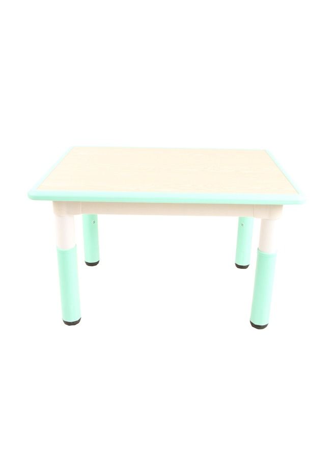 JSAITOYS Kids Rectangle Wood Grain Desktop Plastic Table Height Adjustable Mint Green Nursery Furniture  - Image 1