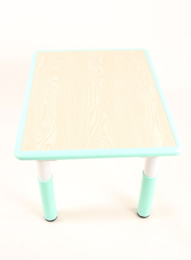JSAITOYS Kids Rectangle Wood Grain Desktop Plastic Table Height Adjustable Mint Green Nursery Furniture  - Image 3
