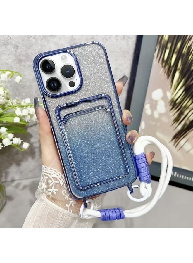 إيروريكس جراب لهاتف iPhone 12 Pro Max مطلي بطبقة لامعة متدرجة من مادة TPU مع فتحة للبطاقات وحزام - Image 1