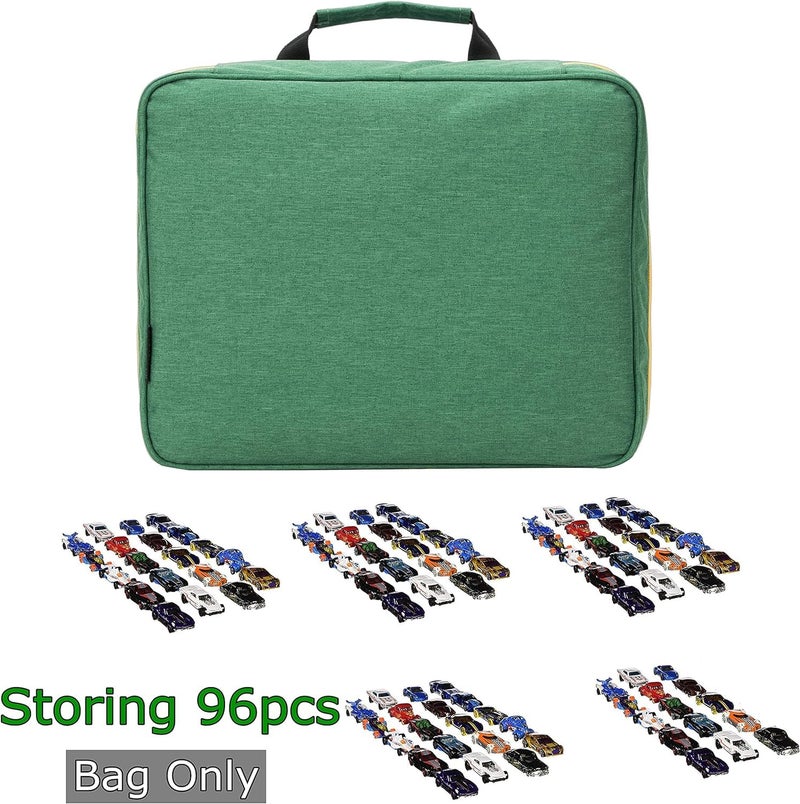 KISLANE 96 Toy Cars Storage Case Compatible with Matchbox Cars, Matchbox Cars Organizer Storage for Mini Toys, Toy Cars, Matchbox Cars, Small Dolls(Bag Only) (Blue) - Image 3
