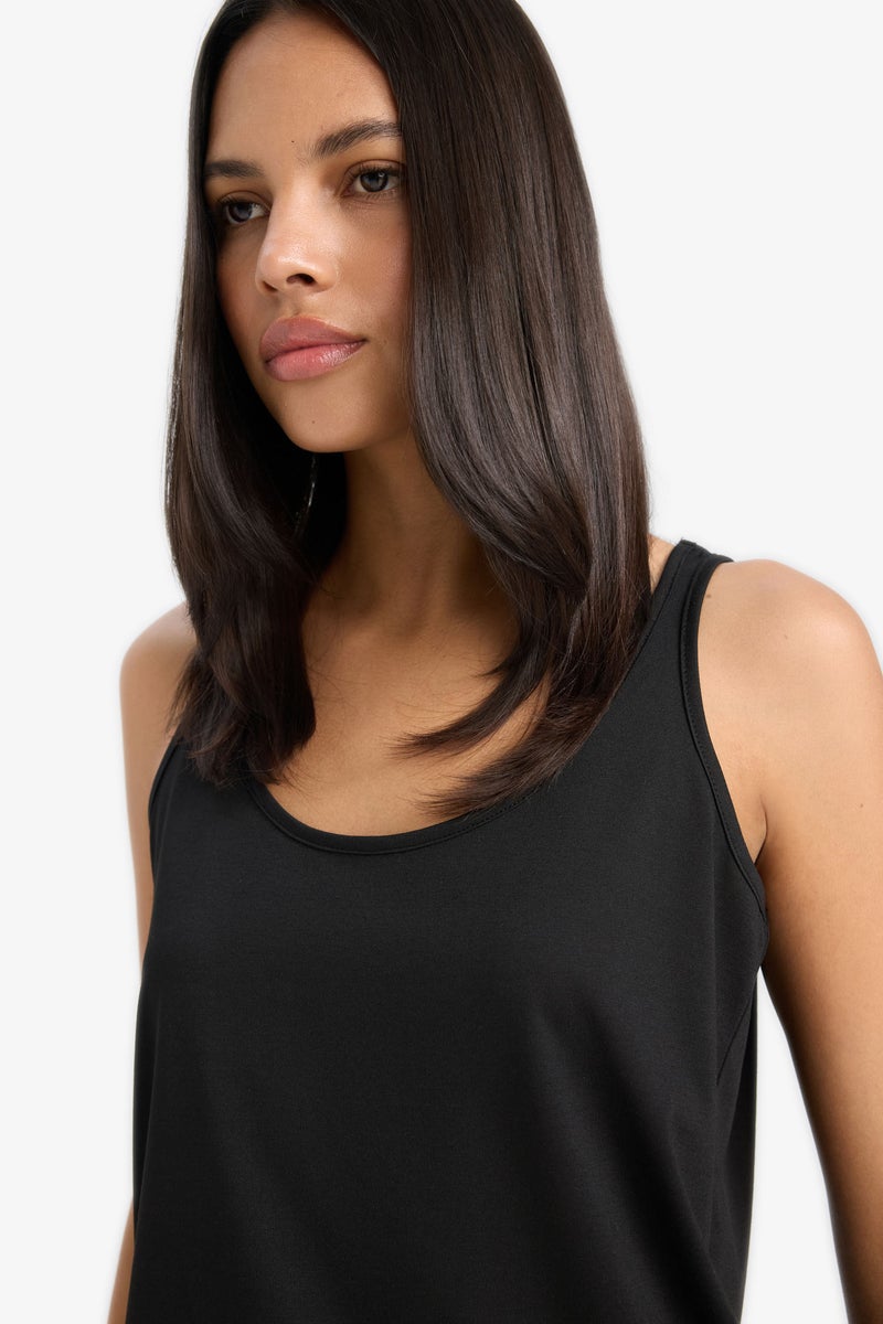 DeFacto Woman Regular Fit Basic Crew Neck Tank Top  - Image 4