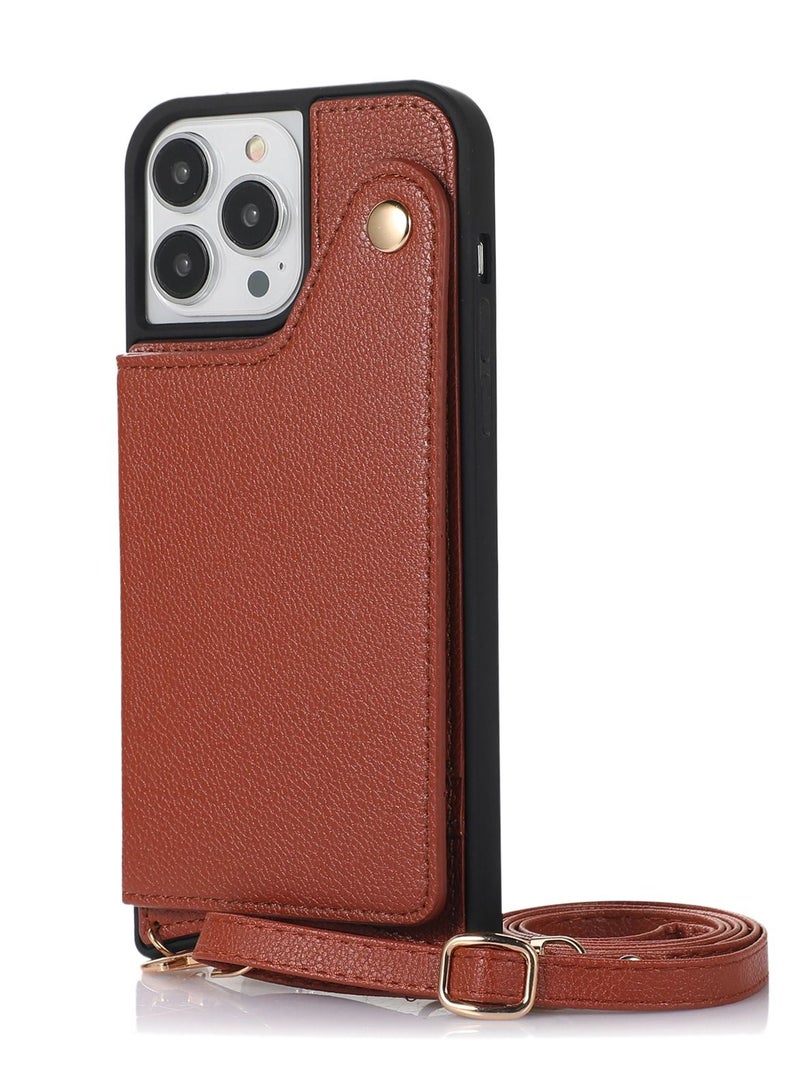 Suteni Back Cover Leather Protective Mirror Inside Mobile Phone Case for iPhone - Image 1